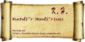 Kuchár Honóriusz névjegykártya